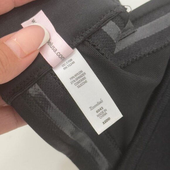 Jezebel Womens Black Strapless Bustier Bra SZ 32DD Nylon/Spandex Adj Strap - Picture 4 of 14